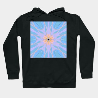 Cartoon Mandala Flower Blue and Yellow Hoodie